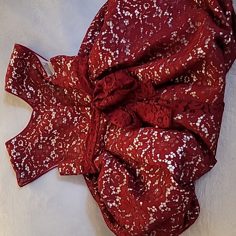 Jona Michelle Red Lace Party Dress Size 5, Girls - Picture 5 of 7
